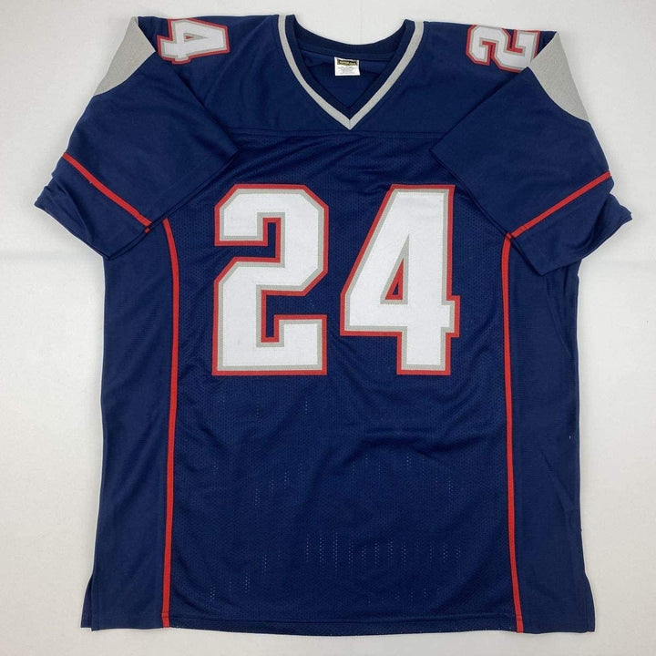 Autographed/Signed Stephon Gilmore New England Blue Jersey PSA/DNA COA