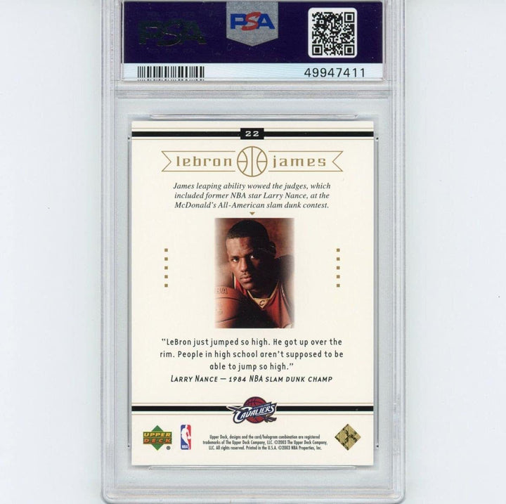 Graded 2003-04 Upper Deck LeBron James #22 Box Set Rookie RC Basketball Card PSA