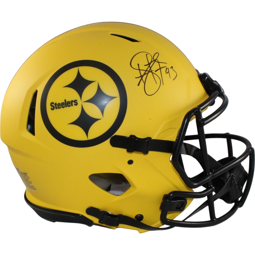 Troy Polamalu Signed Pittsburgh Steelers Authentic Rave Helmet Beckett 56321
