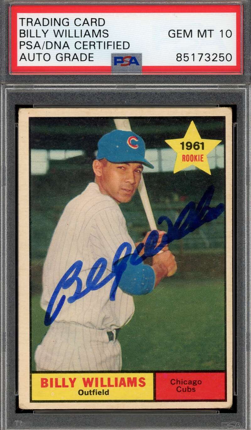 Billy Williams Gem Mint 10 PSA DNA Signed 1961 Topps Rookie Autograph 4