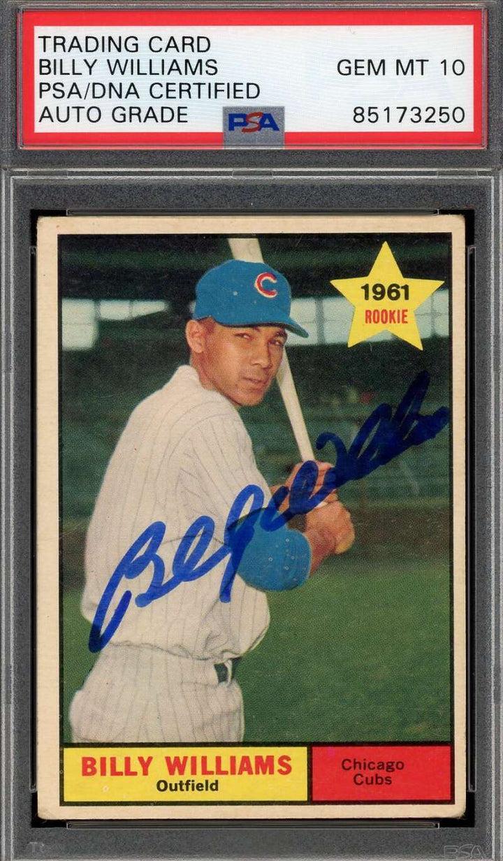 Billy Williams Gem Mint 10 PSA DNA Signed 1961 Topps Rookie Autograph 4