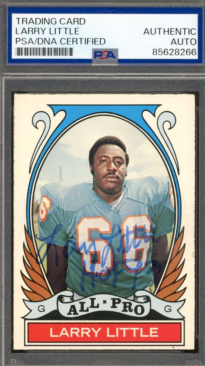 Larry Little PSA DNA Signed 1972 Topps High Number Rookie Autograph