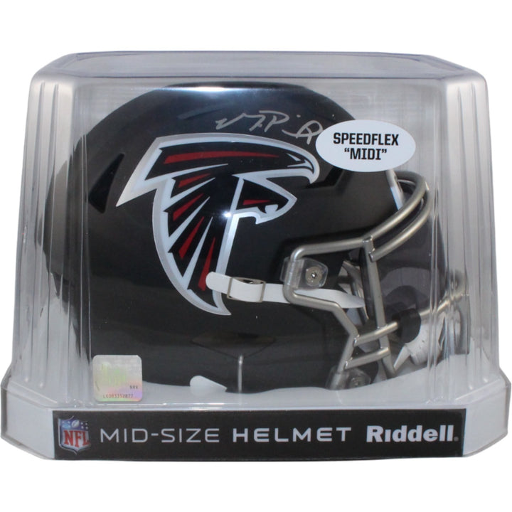 Michael Penix Autographed Atlanta Falcons Mid-Size Midi Helmet Beckett 54777