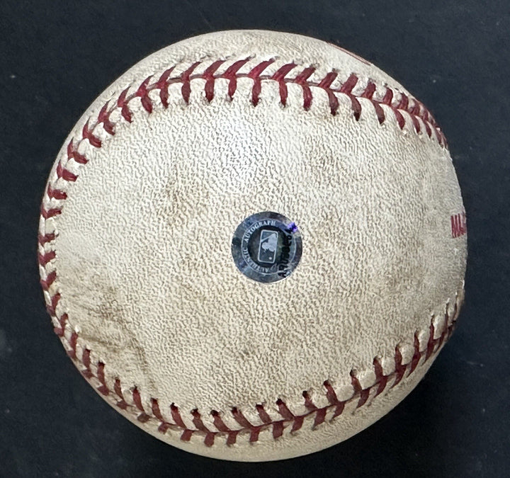 Albert Pujols 1st Hit & Game Used 2001 Logo Baseball Rookie Cardinals Auto MLB