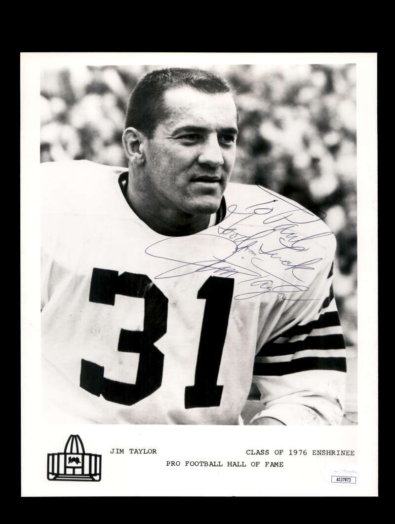 Jim Taylor JSA Coa Signed 8x10 Autograph Photo