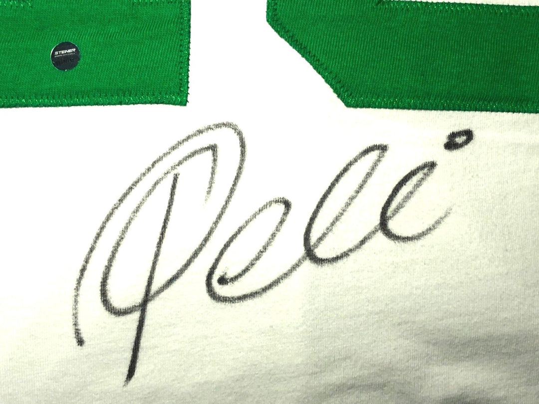 Pele Signed New York Cosmos Throwback White Jersey Autograph Steiner COA Soccer