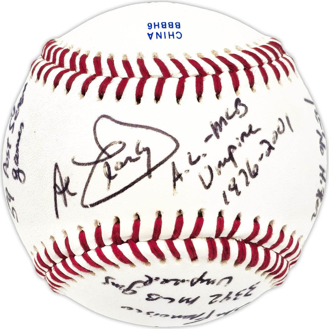 Al Clark Signed Official League Baseball Umpire Statball 11 Stats JSA #GG31762