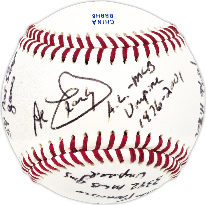Al Clark Signed Official League Baseball Umpire Statball 11 Stats JSA #GG31762