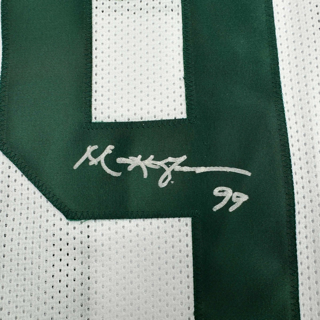 Autographed/Signed Mark Gastineau New York White Football Jersey JSA COA