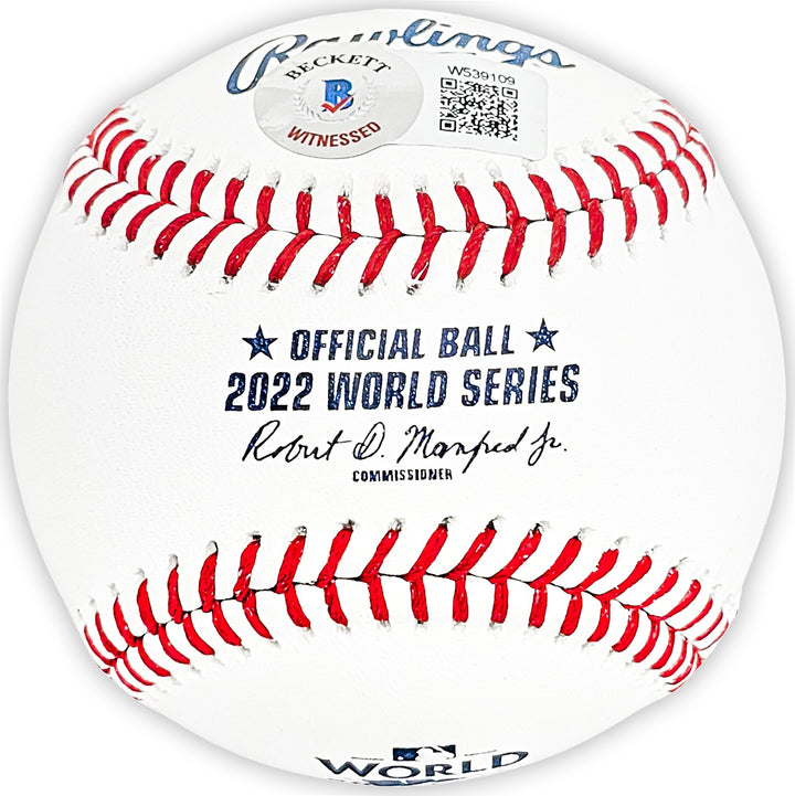Hector Neris Auto Official 2022 WS MLB Baseball Astros "2022 WS Champs" Beckett