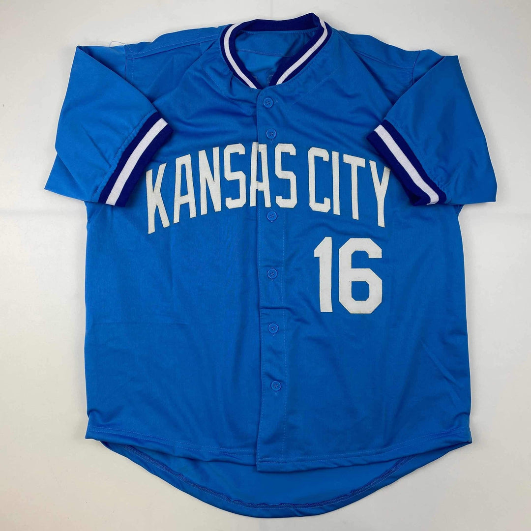 Facsimile Autographed Bo Jackson Kansas City Blue Reprint Jersey Size Men's XL