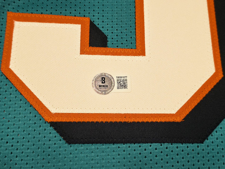 Miami Dolphins Jason Taylor Signed Teal Jersey Beckett Witness