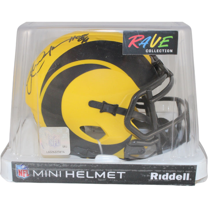 Eric Dickerson Autographed Los Angeles Rams Rave Mini Helmet HOF Beckett 53611