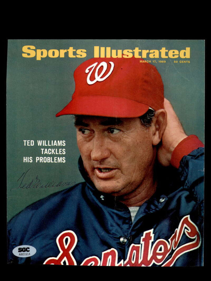 Ted Williams SGC Coa Signed  8x9 Photograph Sports Illustrated Cover Autograph