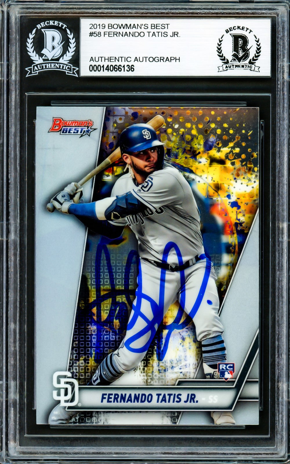 Fernando Tatis Jr. Signed 2019 Bowman's Best RC 58 San Diego Padres Beckett