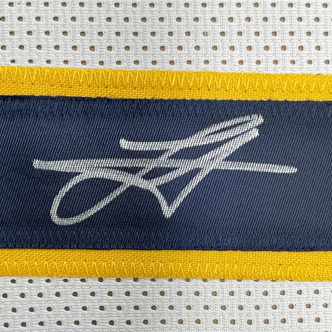 Framed Autographed/Signed Nikola Jokic 33x42 Denver White Jersey JSA COA