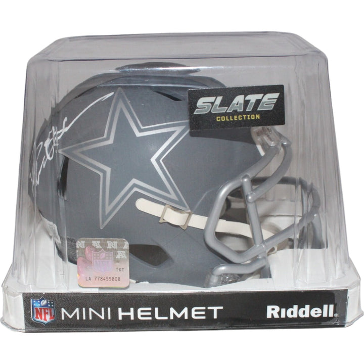 Deion Sanders Autographed/Signed Dallas Cowboys Slate Mini Helmet Beckett 42767