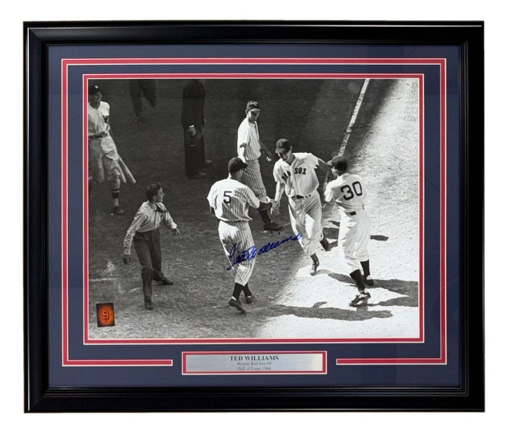 Ted Williams Signed Framed 16x20 Boston Red Sox Homerun Photo PSA/DNA LOA