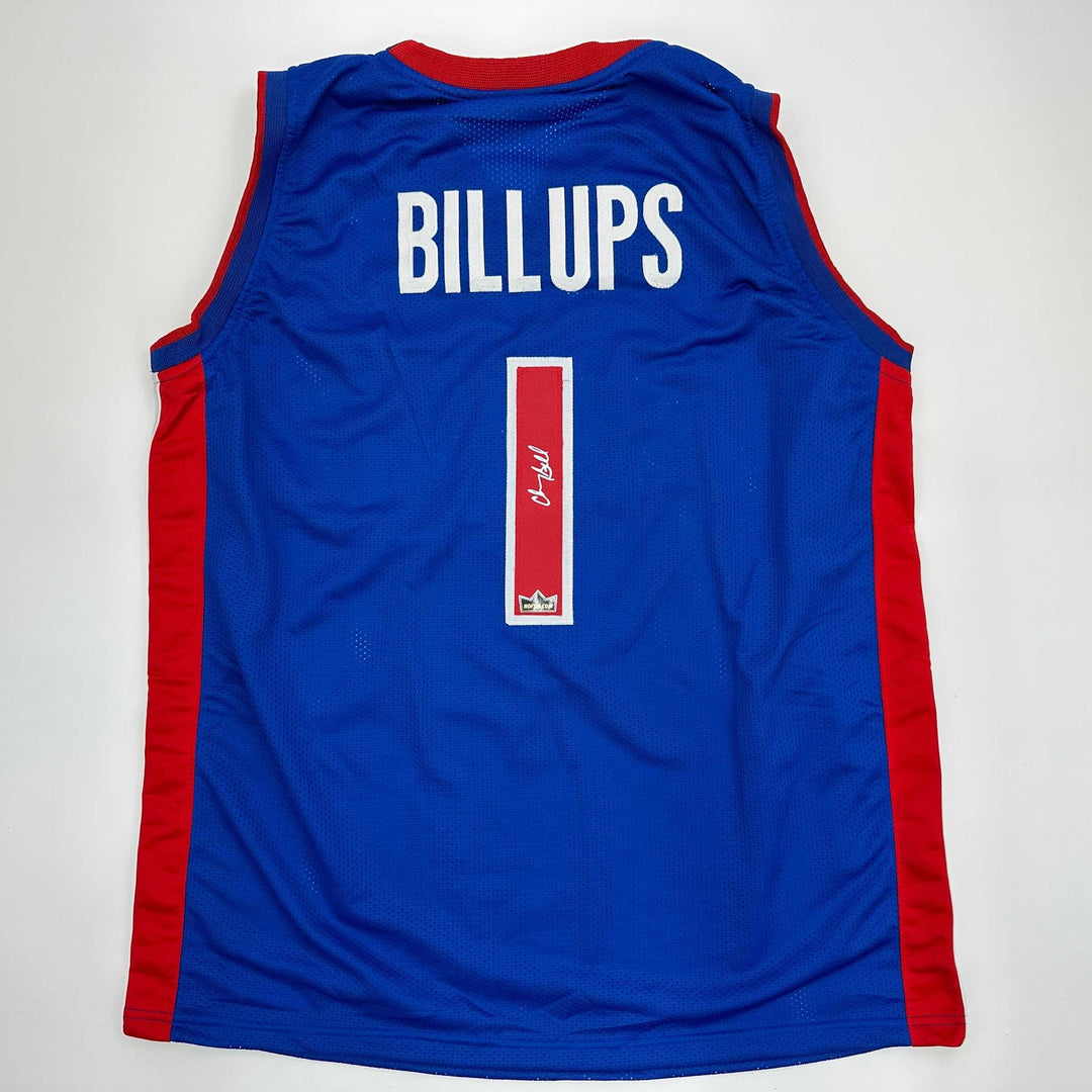 Facsimile Autographed Chauncey Billups Detroit Blue Reprint Jersey Size Men's XL