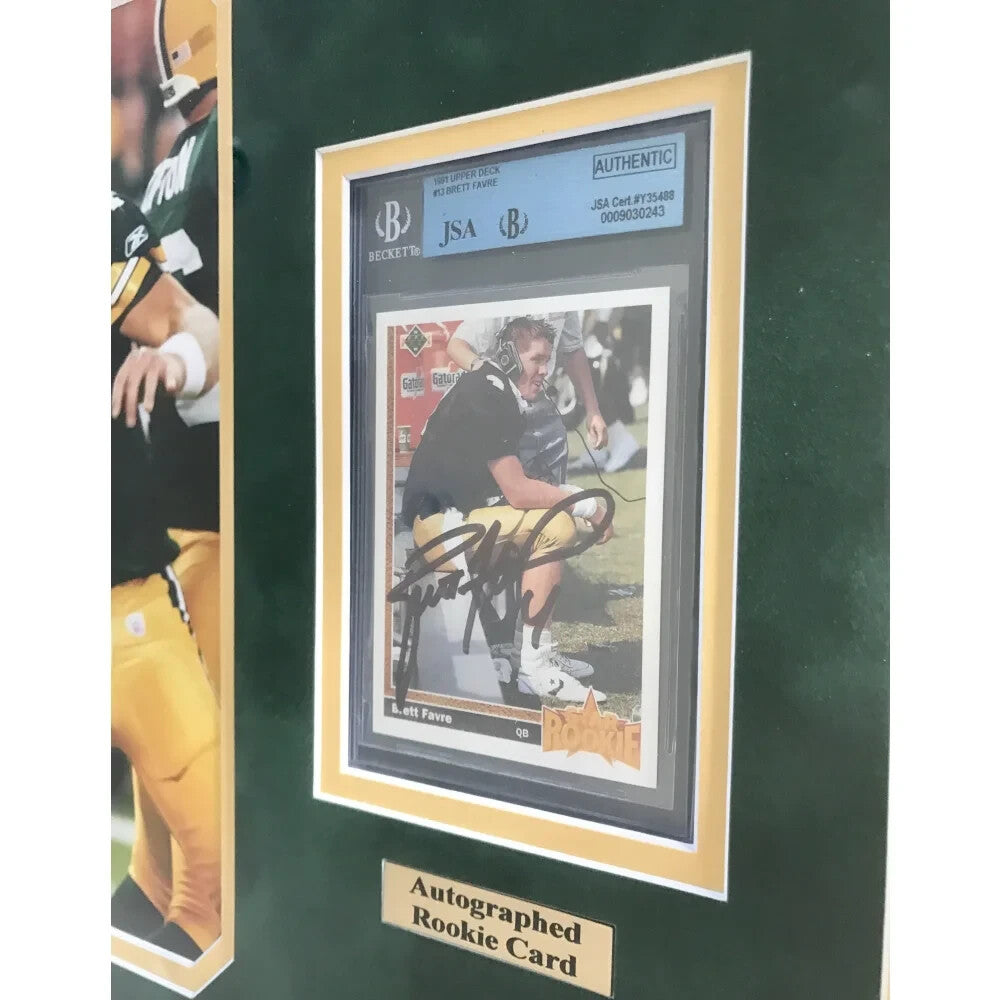 Brett Favre Signed Rookie Card Framed BAS Rookie Card Autographed Packers RC