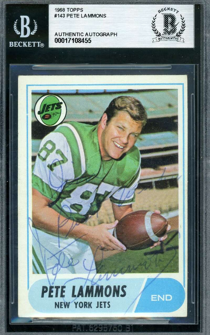 Pete Lammons Beckett BAS Vintage Signed 1968 Topps Rookie Autograph