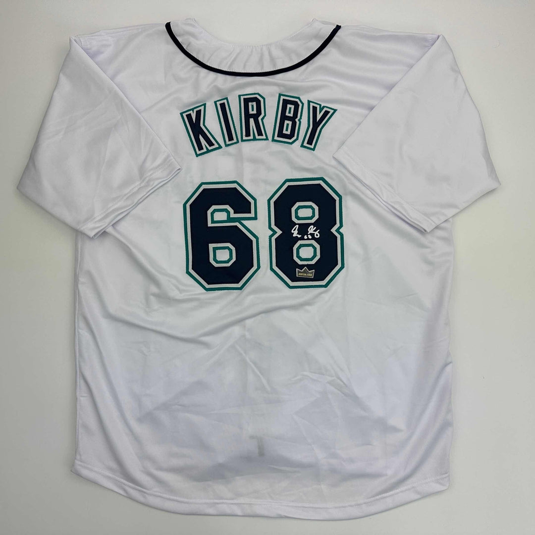 Facsimile Autographed George Kirby Seattle White Reprint Jersey Size Men's XL