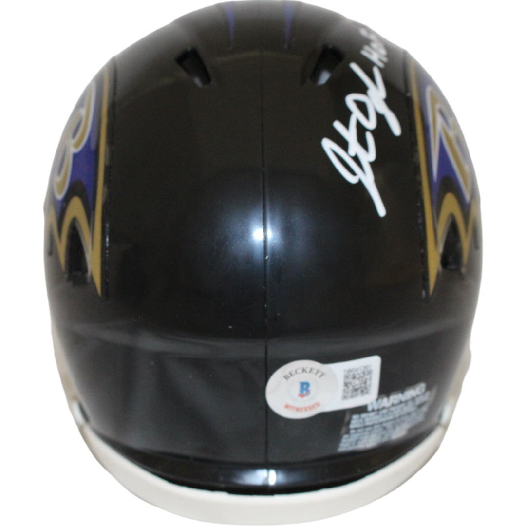Jonathan Ogden Autographed Baltimore Ravens Mini Helmet HOF Beckett 44112