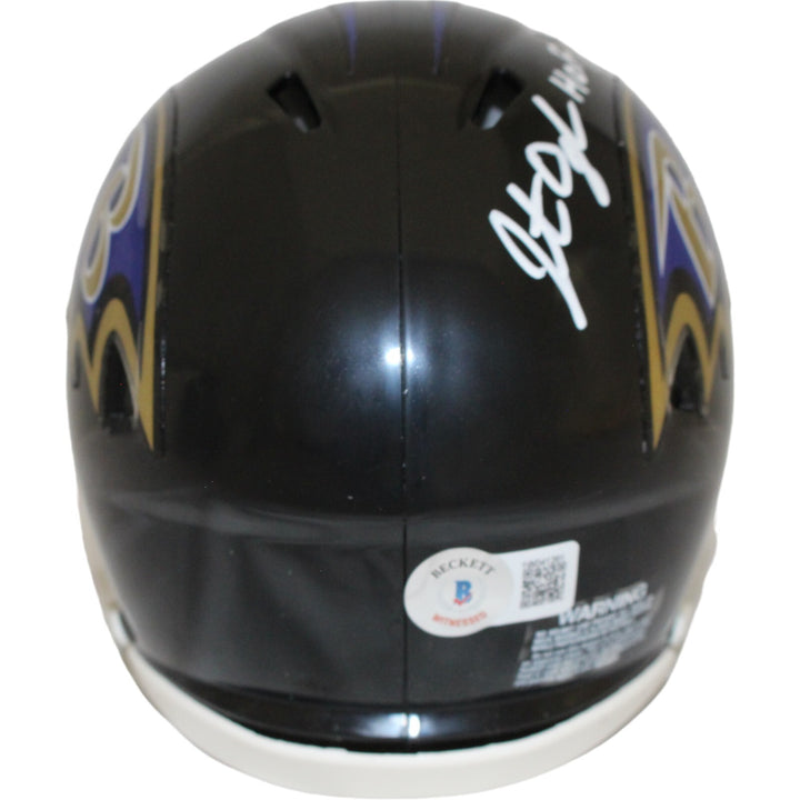 Jonathan Ogden Autographed Baltimore Ravens Mini Helmet HOF Beckett 44112