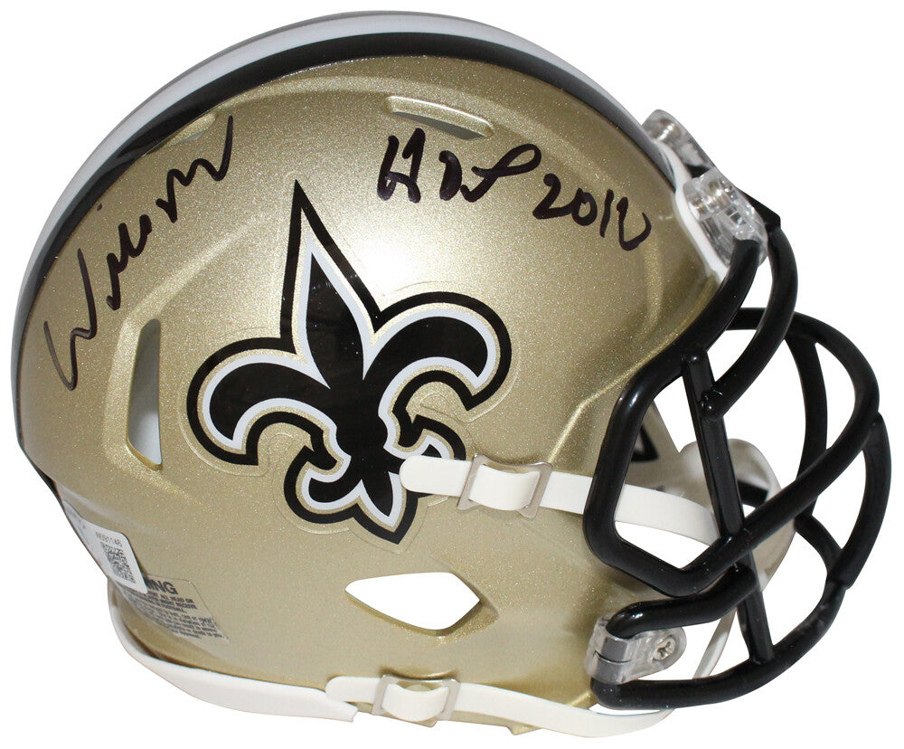 Willie Roaf Signed New Orleans Saints TB Mini Helmet Beckett 40610