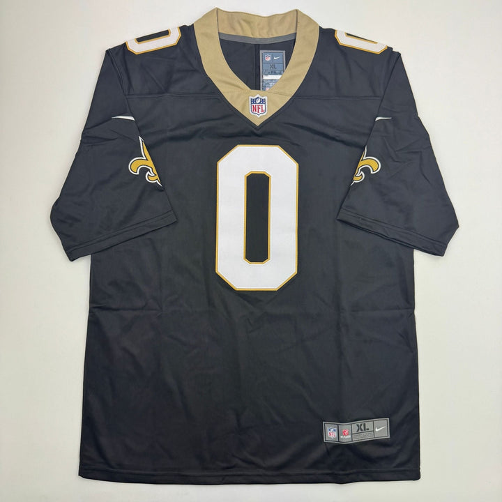 Autographed/Signed Jordyn Tyson New Orleans Black Football Jersey BAS COA