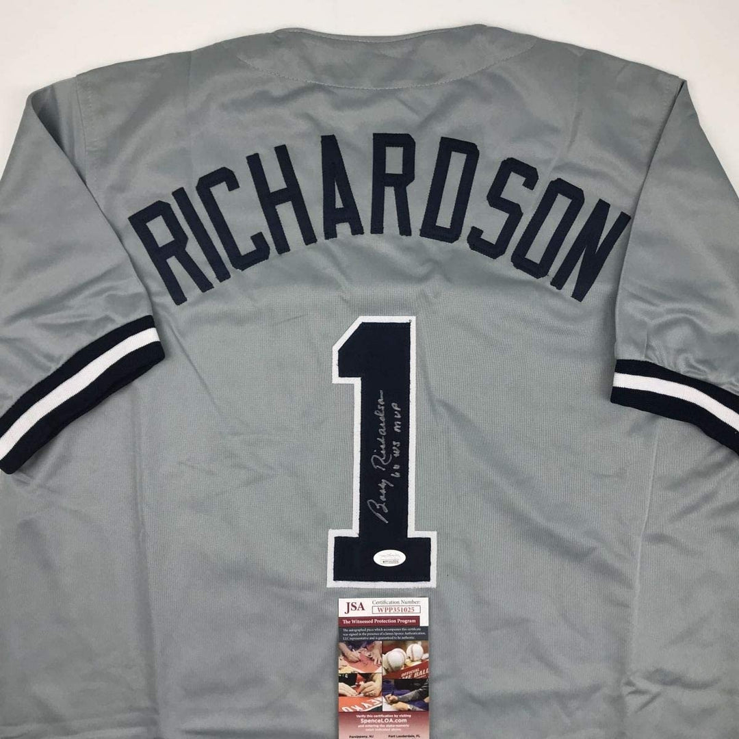 Signed BOBBY RICHARDSON 60 WS MVP New York Grey Jersey JSA COA Auto