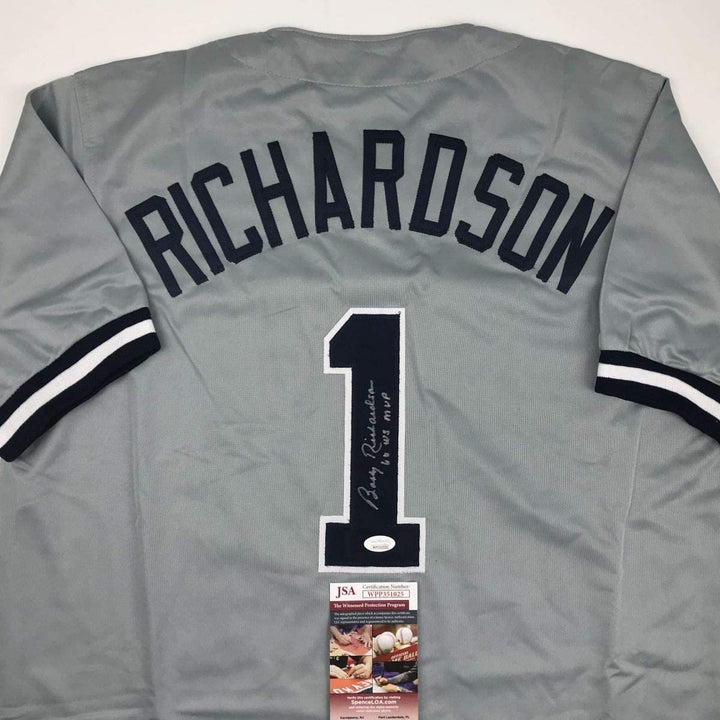 Signed BOBBY RICHARDSON 60 WS MVP New York Grey Jersey JSA COA Auto