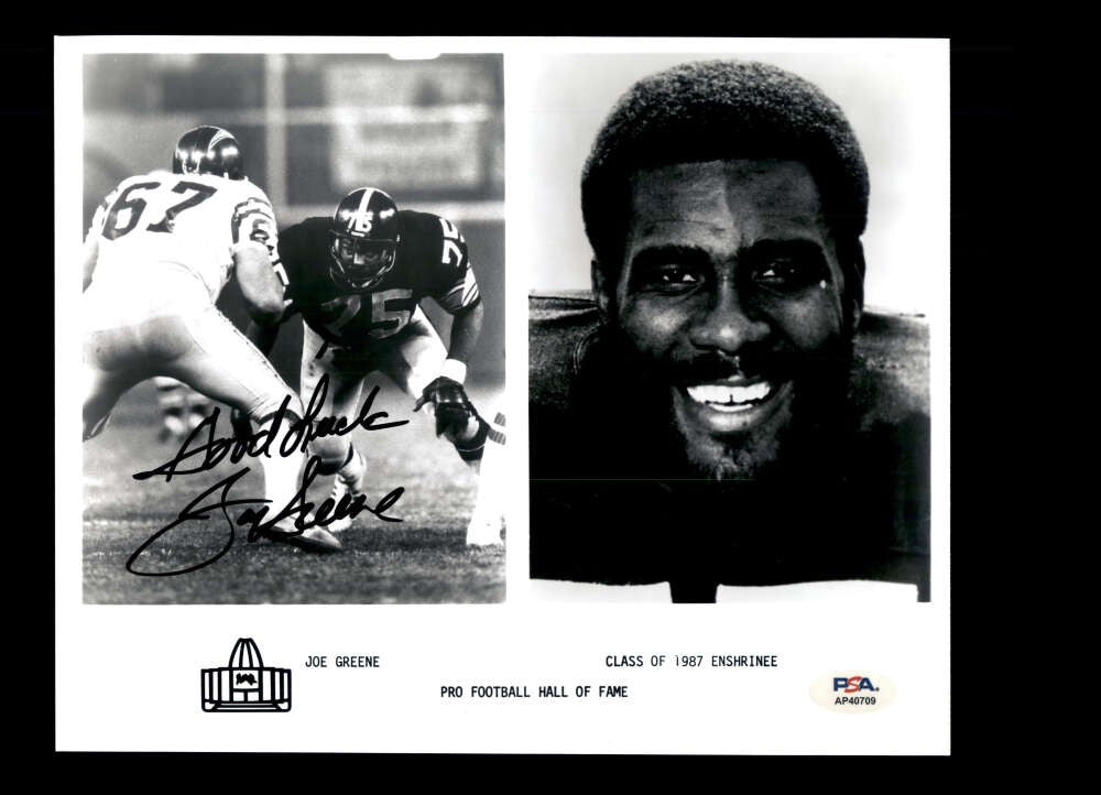 Joe Greene PSA DNA Autograph 8x10 Photo Steelers Signed