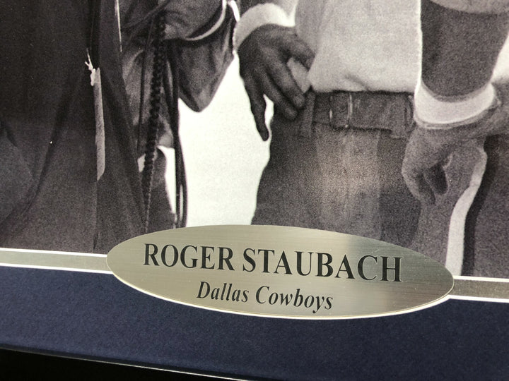 Roger Staubach Signed Cowboys Framed 16x20 Photo w/ Tom Landry JSA COA Dallas