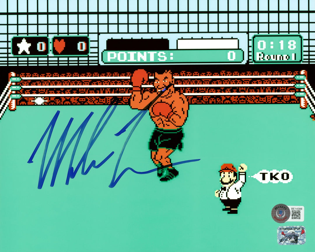 Mike Tyson Signed Framed 8x10 Photo Nintendo Punch-Out!! Beckett BAS QR