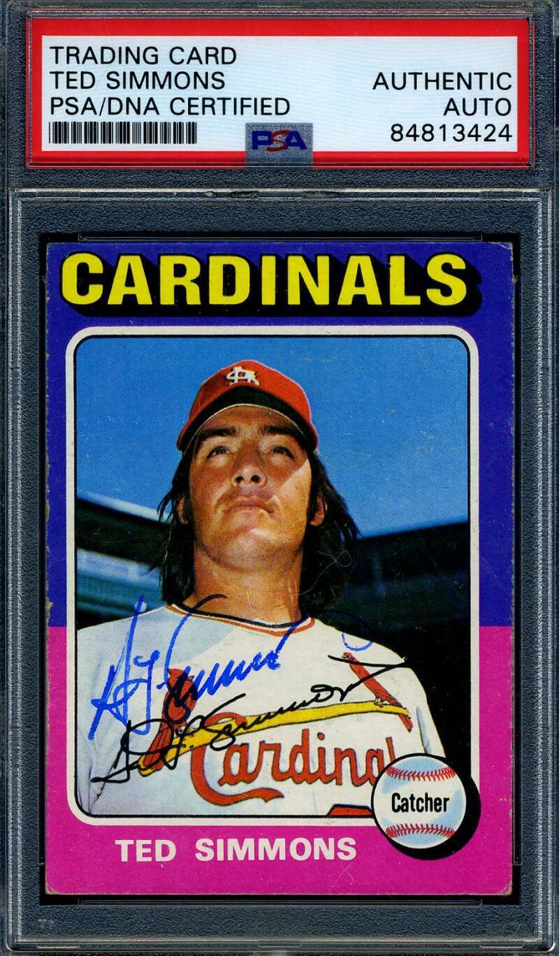 Ted Simmons PSA DNA Coa Signed 1975 Topps Autograph
