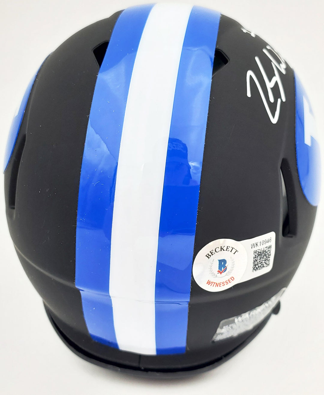 Zach Wilson Signed BYU Cougars Black Speed Mini Helmet Beckett BAS