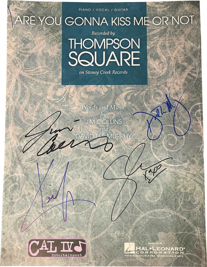 Shawna & Keifer Thompson Square 9x12 Sheet Music Jim Collins & D. Murphy- 4 sig