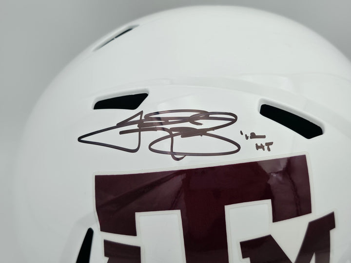 Johnny Manziel Auto Texas A&M Aggies White Full Size Speed Replica Helmet 12 HT