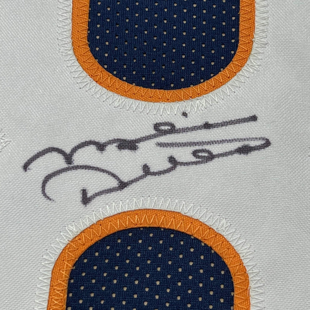 FRAMED Autographed/Signed MIKE DITKA 33x42 Chicago Blue Football Jersey JSA COA