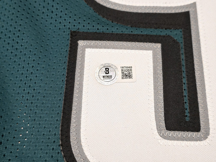 Philadelphia Eagles Jalen Carter Autographed Signed Green Jersey Beckett Witness