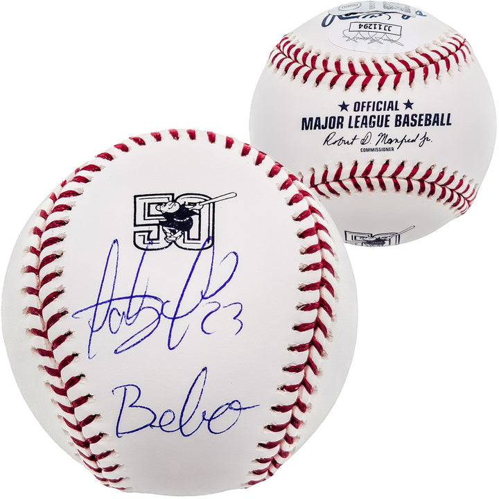 Fernando Tatis Jr Auto OMLB 50th Anniversary Logo Baseball Padres Bebo JSA