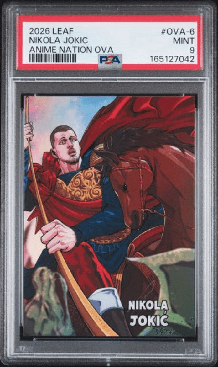 Graded 2026 Leaf Nikola Jokic #OVA6 Anime Nation OVA Basketball Card PSA 9