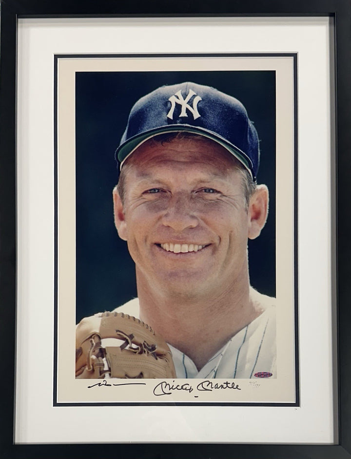 Mickey Mantle Signed 16x20 Framed Photo Yankees Neil Leifer Auto /500 UDA COA