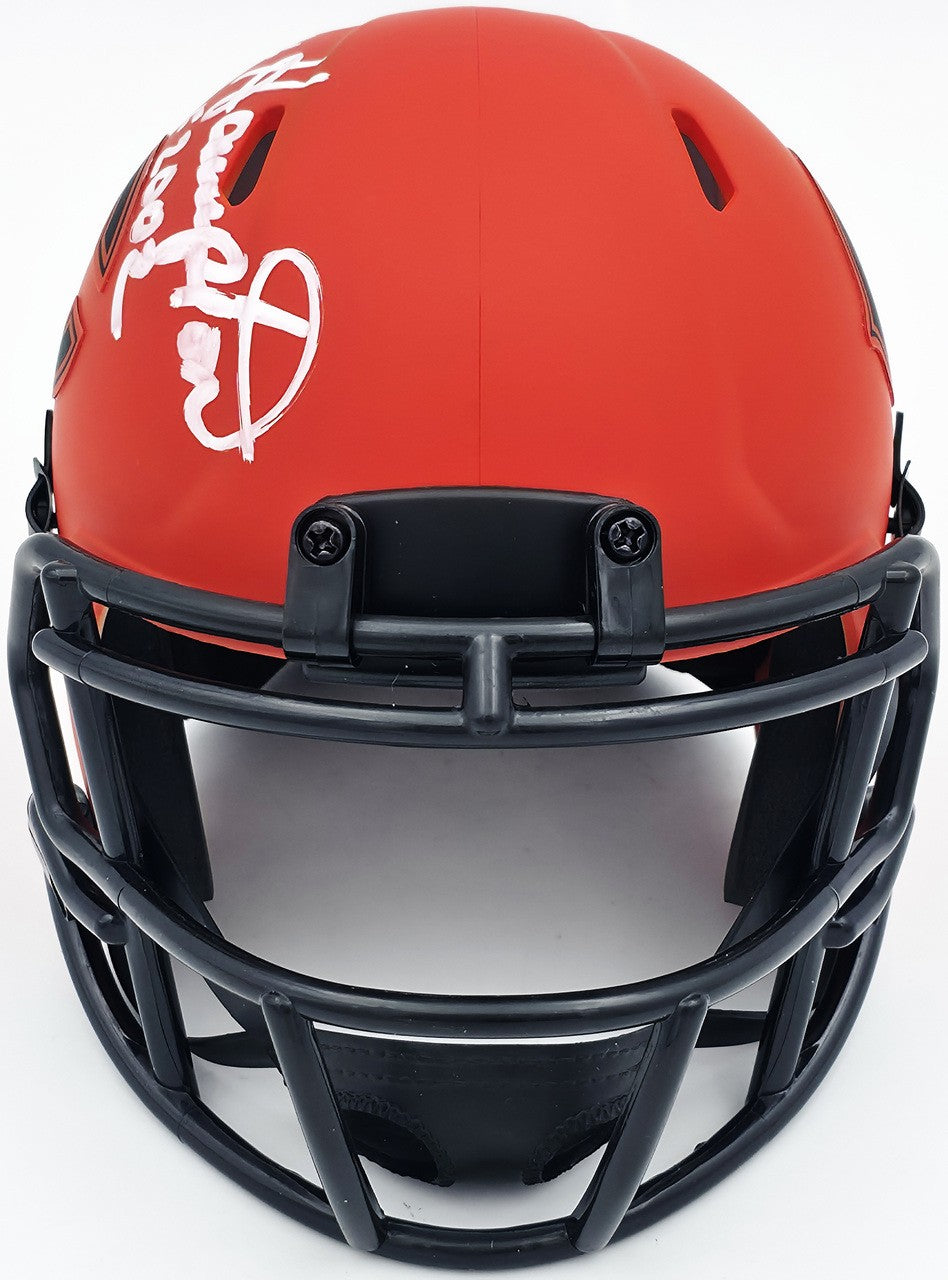 Dan Hampton Signed Chicago Bears Rave Orange Mini Helmet "HOF 2002" Beckett Wit