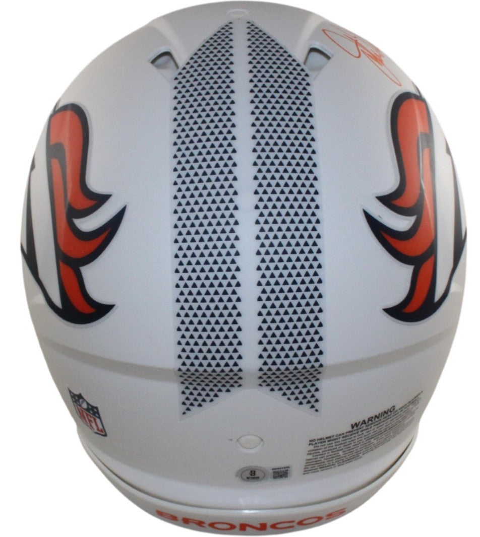 John Elway Autographed Denver Broncos Authentic 24 Alt Helmet Beckett W 55371