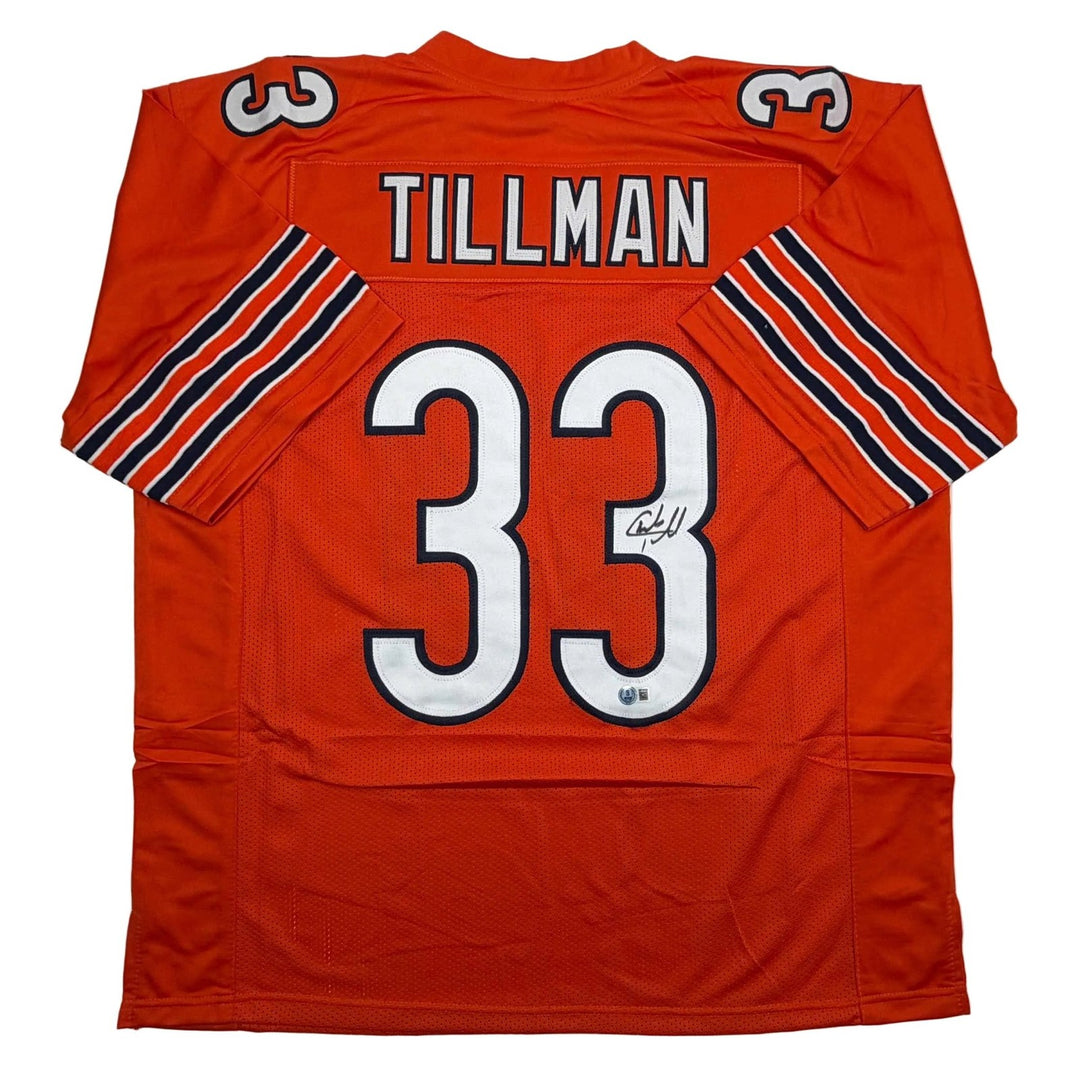 Autographed/Signed Charles Tillman Peanut Chicago Orange Jersey Beckett COA