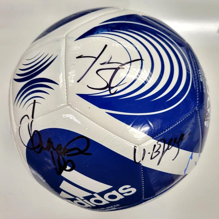 Ted Lasso Cast signed Soccer Ball Sudeikis Waddington 7 autographs Beckett BAS