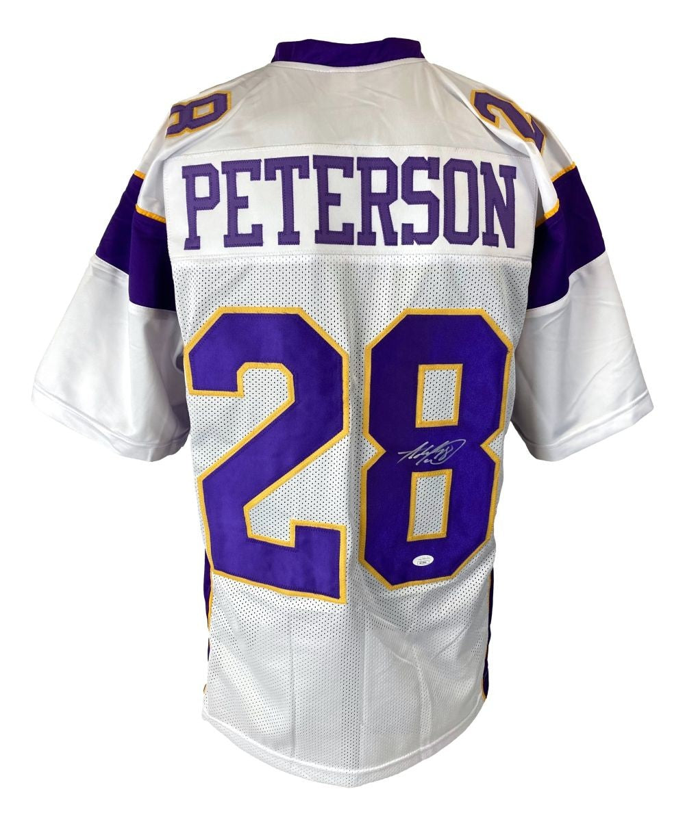 Adrian Peterson Minnesota Signed White Football Jersey JSA