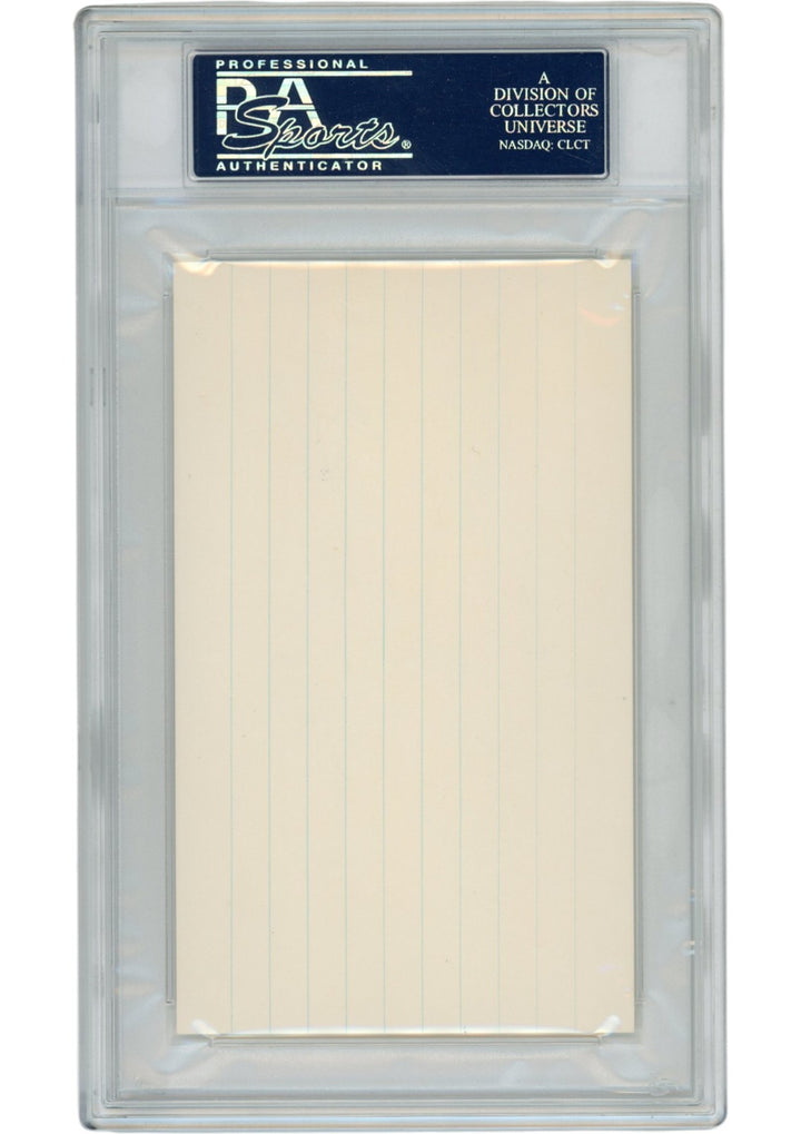 Johnny Unitas Autographed Baltimore Colts Index Card Best Wishes Slab PSA 54926